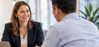 Employer discussing workforce needs with a recruitment consultant