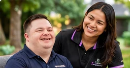 Disability support worker with a participant